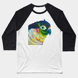 green cheeck conure parrot art paint tropical Baseball T-Shirt